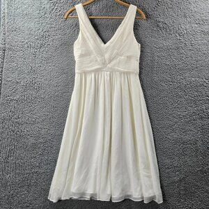 Monsoon Women's A-line Dress, Ivory, Sleeveless, V-Neck, Knee Length